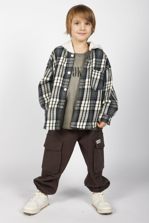 Рубашка B-JCK35495 (черно-белый, 110-134)