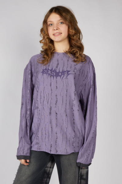 Лонгслив B-SW35445 (грязный сиреневый, 140-170)